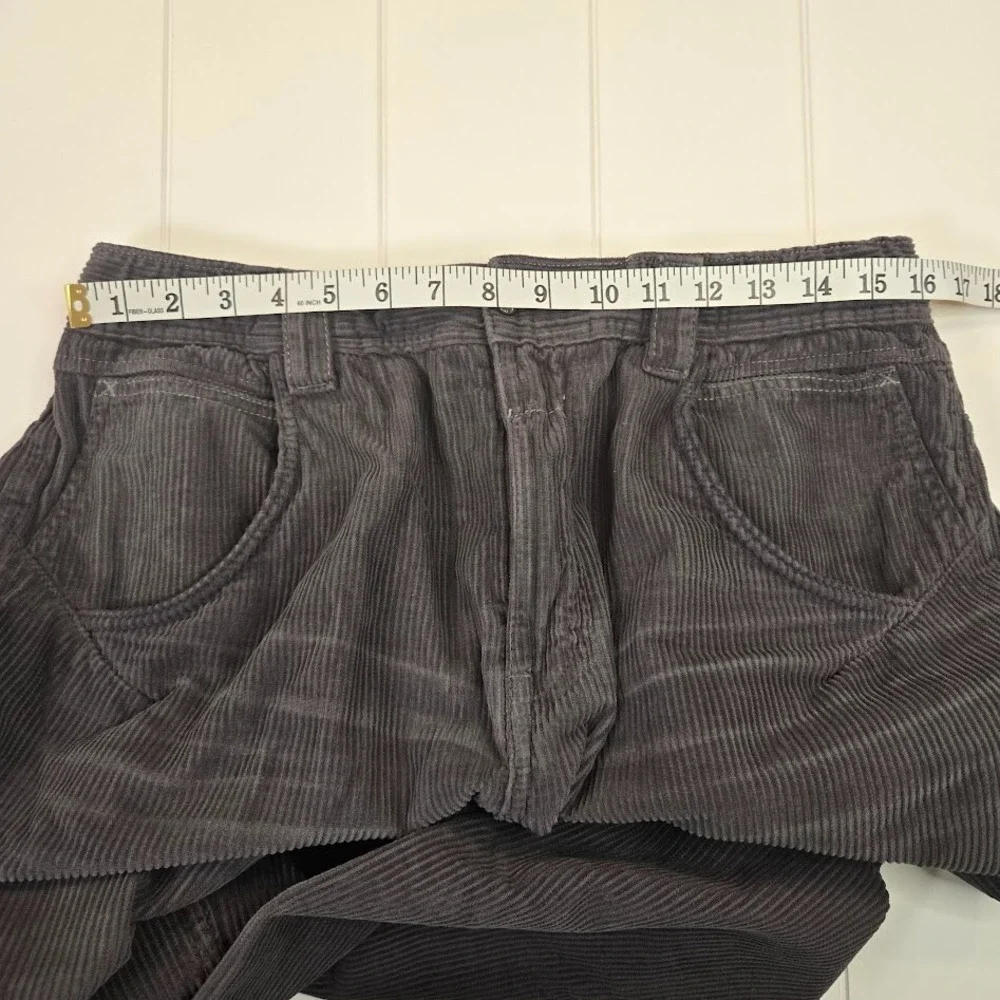 Free People Faye Low Slung Boyfriend Corduroy Carpenter Pants Gray Size 30 Baggy